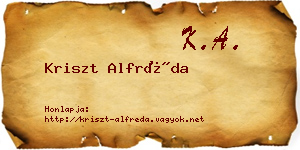 Kriszt Alfréda névjegykártya